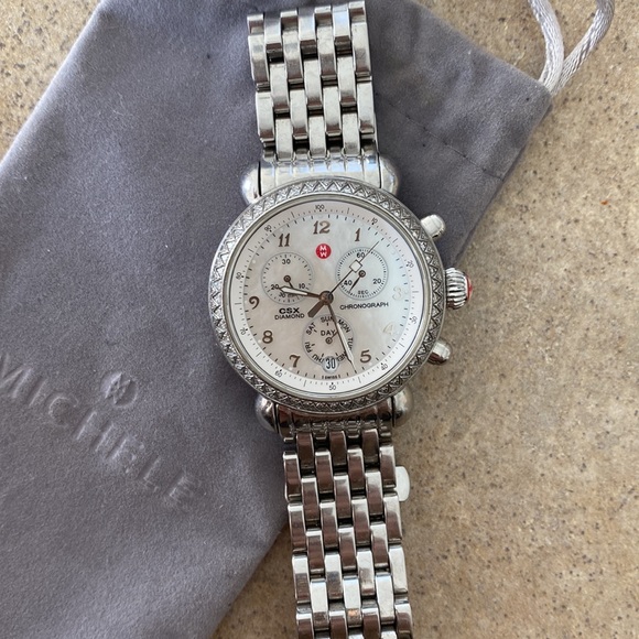 MICHELE CSX Chronograph Diamond Bezel Ladies Watch - MW03M01A1025 - Picture 9 of 16
